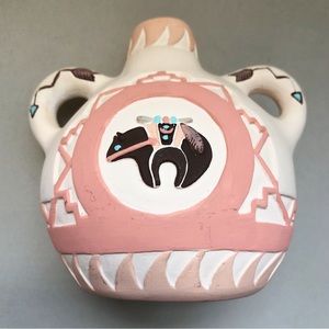 Vintage Signed Cleo Teissedre Navajo Wedding Vase Sculpture